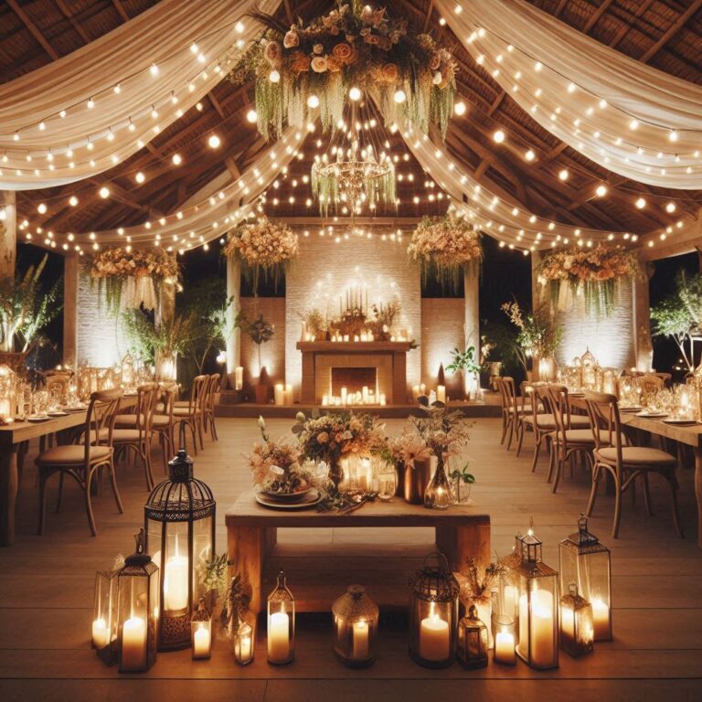Iluminação Aconchegante para Casamentos com Estilo Rústico