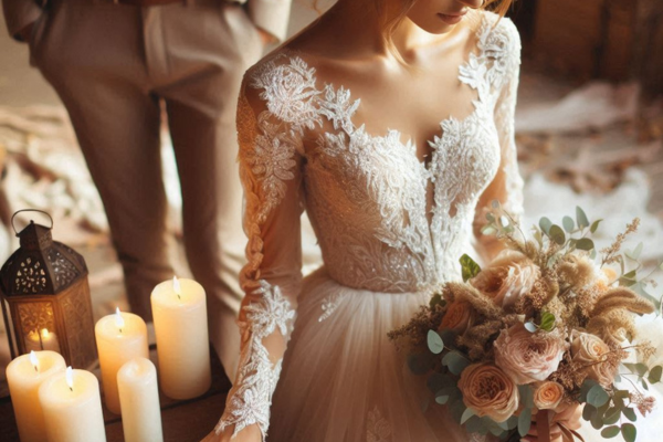 Vestidos com Renda, Fluidez e Romantismo: A Escolha Perfeita para Casamentos Rústicos